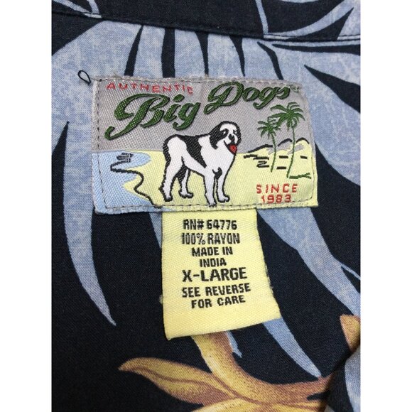 Big Dogs Hawaiian Button Up Shirt Size XL Tropical Floral Short Sleeve Resort - Picture 5 of 8